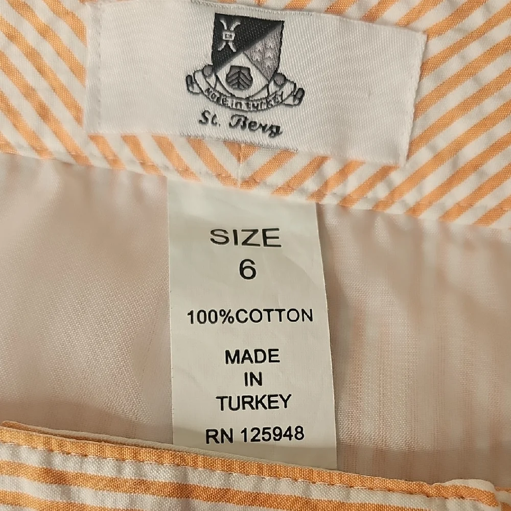 Striped Peach Mini Skirt with Front‎ Seams
